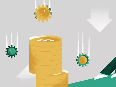 Covid-19 and the Economy coronavirus covid 19 dollar economy illustration money texture textures vector virus