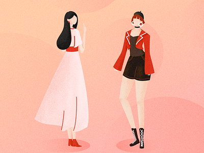 Two girls fashion fashion illustration girl illustration