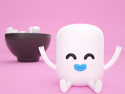 Marshmallow 3d 3d art adobe photoshop animation character character design cinema4d design illustration octanerender