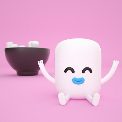 Marshmallow 3d 3d art adobe photoshop animation character character design cinema4d design illustration octanerender
