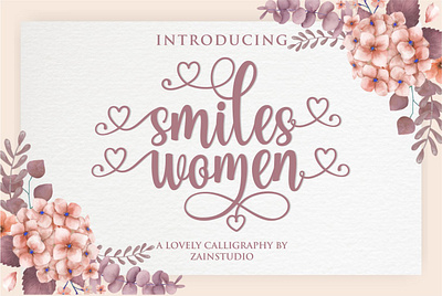 Smiles Women Script Font abc alphabet art calligraphic calligraphy design font graphic handwritten letter lettering modern script style text type typeface typeset typography vintage