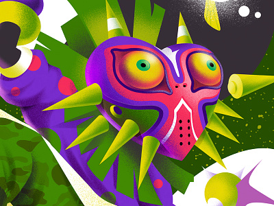 SkullKid colorful art geek illustration kid majoras mask majorasmask masks noise noisy skull zelda