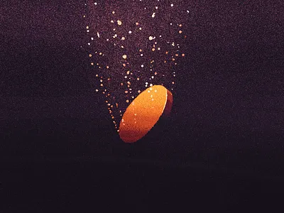 Coronal Mass Ejection coin crypto cryptocurrency design gold illustration space submerged underwater