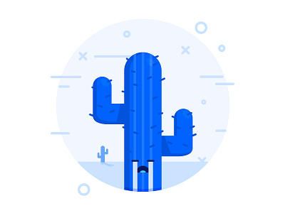 Cacti Don't Cry - Visual Design at Bonsai blue box cactus crying desert empty state error ios minimal motion no no results prickly search visual design