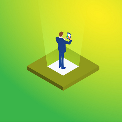 isometric-marketing-landing-page design flat illustration
