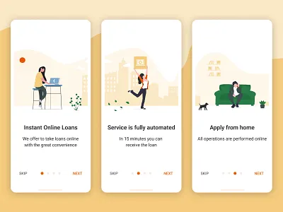 Onboarding for microloan app app application illustration loan microcredit microloan mobile onboarding prestamer