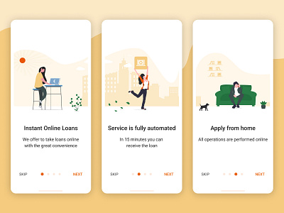 Onboarding for microloan app app application illustration loan microcredit microloan mobile onboarding prestamer