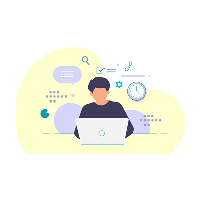 Multitasking design flat illustration vector