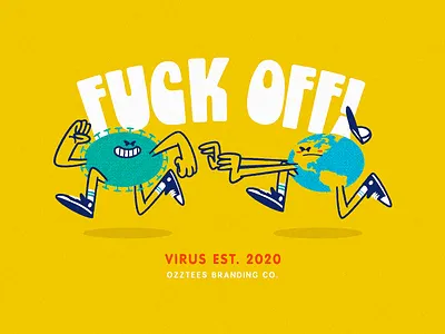 Covid-19 VS World character characterdesign coronavirus covid19 dibujo drawing fuck off illustration ilustracion logo pandemic print shirt sick vector art virus world