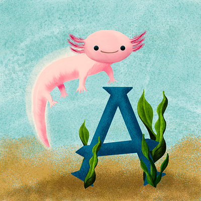 Lil Axolotl digital illustration illustration illustration art kidlit kidlitart kids illustration procreate texture