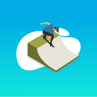 skateboard design flat illustration