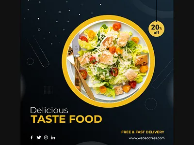 Social Media Banner Design Template food ads