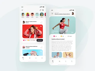 Fitness Social App ๐ฒ app application clean design feed ios minimal mobile profile social app ui ui ux design ux vue vuejs vuesax