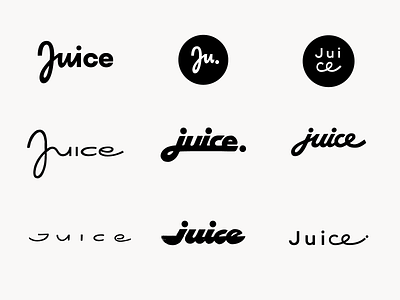 Juice branding calligraphy custom design exploration flow handlettering hybrid identity illustration juice lettering logo personal premium script smart sophisticated type unique