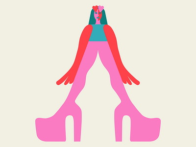 “A” for @36daysoftype 💖 36 days of type 36daysoftype art ballpitmag branding characterdesign dariaf dasha f. dashaf dress fashion girl girls heart heel heels itnicethat love shoes shoesmagazine