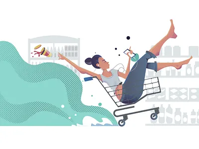 Enjoy Shopping caricature design illustration illustrator vector