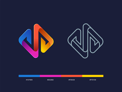 D + P Lettermark brand brand identity branding colorful company creative d logo design dp logo icon logo p logo
