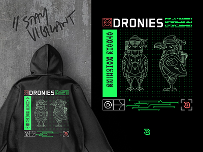 Dronies Merch: Hoodie Concept birds crypto dronies hoodie merch nft nft merch unfold