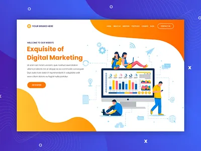 Digital Marketing Landing Page 2020 trends art design art work branding design designing digital marketing company digitalart digitalmarketing digitalmarketingagency homepage homepagedesign illustration landing page meketing trending design ui ux vector website concept
