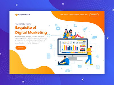 Digital Marketing Landing Page 2020 trends art design art work branding design designing digital marketing company digitalart digitalmarketing digitalmarketingagency homepage homepagedesign illustration landing page meketing trending design ui ux vector website concept