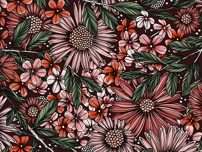 Daisy Garden botanical botanical illustration branding drawing floral illustration nature pattern surface design