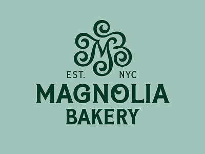 Magnolia Bakery branding custom lettering logo vector