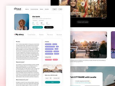 Localie profile 2.0 branding branding design figma landingpage profile travel typography ui ux design uidesign ux strategy webdesign