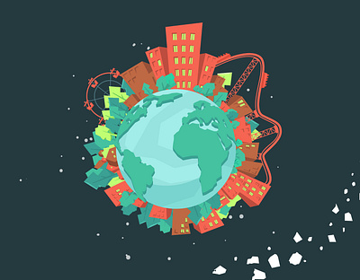 Earth animation earth illustrator infographic prostora vector illustration