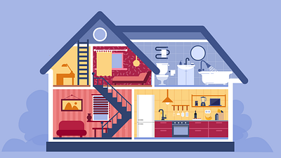 Dreem house animation flat flat illustration flatdesign illustration infographic prostora vector illustration