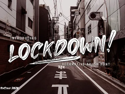 LOCKDOWN - Original hand drawn brush font brush font covid19 decorative font design font awesome font bundle font design fonts collection grunge font hand drawn font lettering lockdown logo font typeface typography