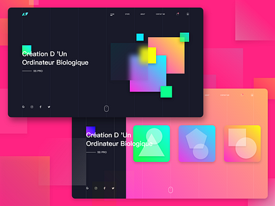 Square color home interface shape ui web website