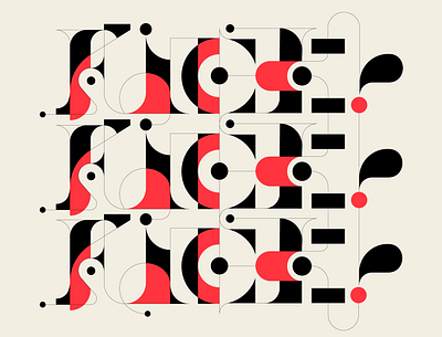 3FUX!!! black design geometric illustration lettering red typedesign typography