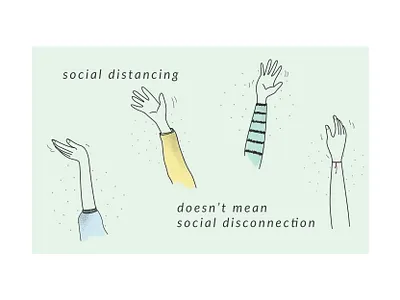 Social distancing doesn't mean social disconnection adobe illustrator covid19 graphic design illustration social network vector