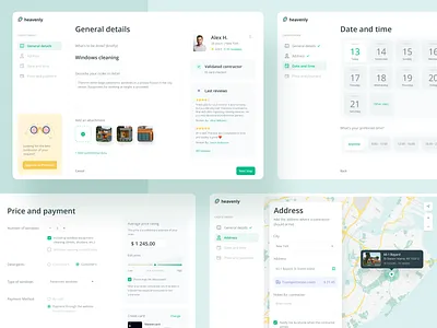 Service Ordering Website calendar card location map order provider schedule service web web design work