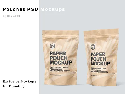 Kraft Paper Stand Up Pouches Mockups 3d design logo mockup mockup design mockupdesign pack package smartobject visualization