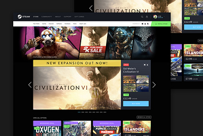 Steam Redesign app design mockup redesign steam ui ux video game video games