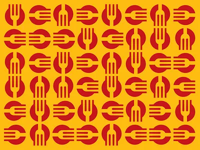cookvel pattern cook cooking fork icon logo pattern sign