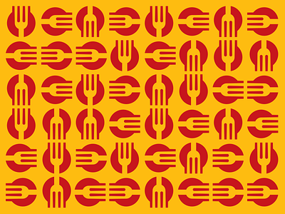 cookvel pattern cook cooking fork icon logo pattern sign