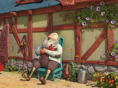 The bird house 3D version 3d cartoon character character design chicken illustration maya modeling render style stylized woods