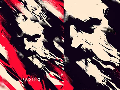 Fading abstract composition fade grunge textures illustration laconic lines minimal portrait portrait art portrait illustration poster art smokes splash