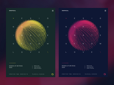 Cool poster Exercise app flat typography ux