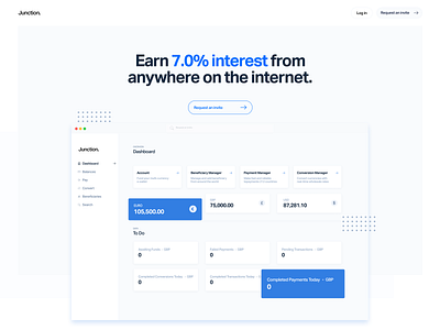 Junction Dashboard dashboard design flat graphic landing page minimal typography ui user experience user inteface ux website website design
