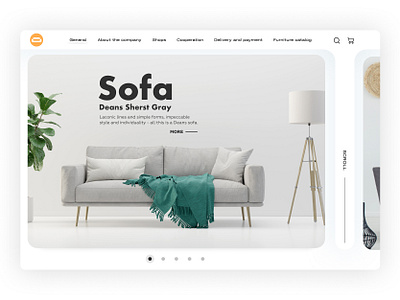 Home screen Sofas website design figma furniture homepage site sofa ui web