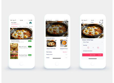 FoodApp iOS app design food app ui ux