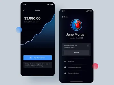 Transfer - Investment App app banking charts finance fintech investing investment app mobile product design savings