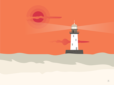 Light house digital illustration digitalart drawing graphicart illustration illustrator lighthouse sea vector vectorart