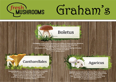 Fresh Mushrooms branding design illustration illustrator logo marketing mushrooms typography ui vector web