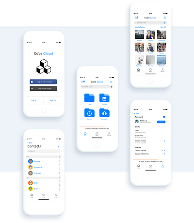 Cube Cloud app branding design ui ux