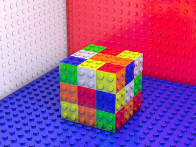 Lego's cube 3d c4d cinema4d digital lego render rubik rubiks cube