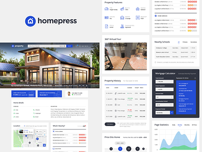 Real Estate WordPress Theme buy calculator design home house listing map mortgage premium product design property real estate rent shortcodes statistics theme web design website widgets wordpress